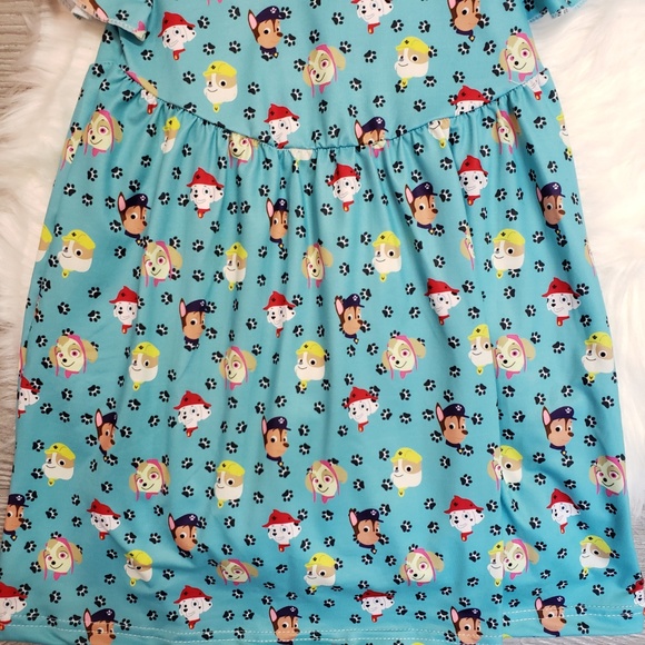 Girls Paw Patrol Flutter Sleeve Dress - Picture 2 of 2